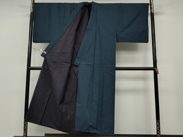 平和屋着物●男性　紬　100亀甲　金峰亀甲絣　反端付き　正絹　逸品　CABA1968ut
