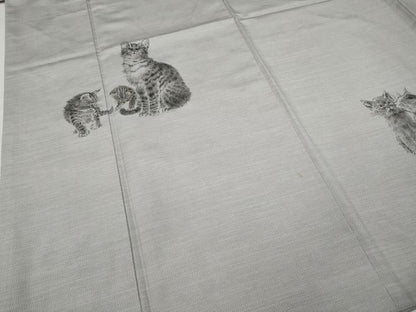 平和屋着物●訪問着 本場大島紬 作家物 手描き 遊ぶ猫 正絹 逸品 CABA1982ut
