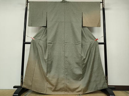 平和屋着物●訪問着　紬地　霞文　正絹　逸品　CABA1995ut