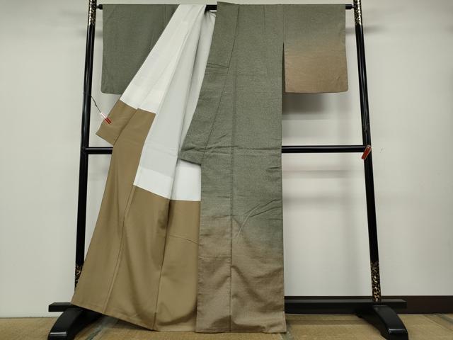 平和屋着物●訪問着　紬地　霞文　正絹　逸品　CABA1995ut