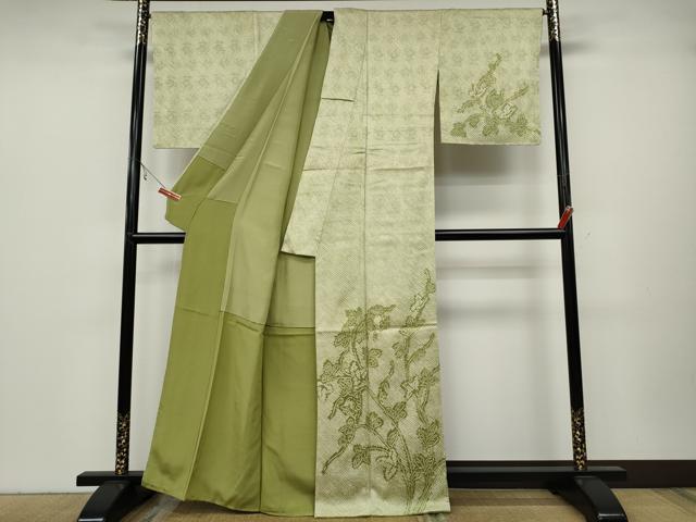 平和屋着物●訪問着　総絞り　草花文　正絹　逸品　CABA2000ut