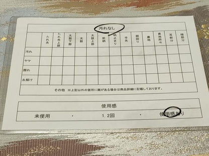平和屋着物◎六通柄袋帯　箔散らし霞文　金銀糸　正絹　逸品　CABA2082dy