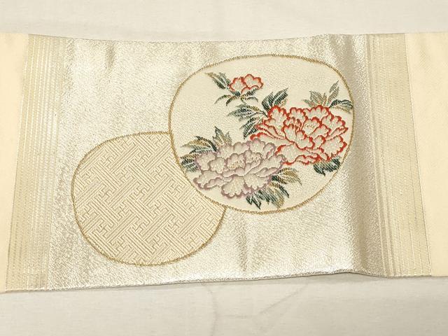平和屋着物◎九寸名古屋帯　唐織　菱草花文　金銀糸　正絹　逸品　CABA2140dy