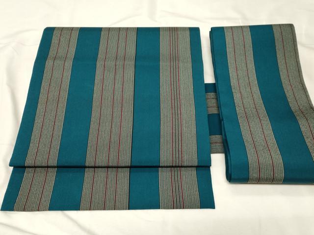 平和屋着物●つけ帯 縞 正絹 逸品 CABA2167dy