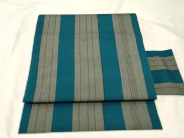 平和屋着物●つけ帯 縞 正絹 逸品 CABA2167dy