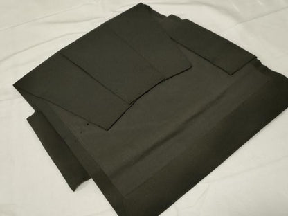 平和屋着物●つけ帯　手描き　草花文　黒地　金彩　正絹　逸品　CABA2168dy