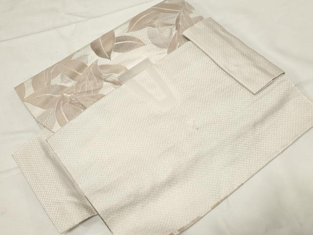 平和屋着物●本場筑前博多織　ワンタッチつけ帯　舞葉文　正絹　逸品　CABA2171dy