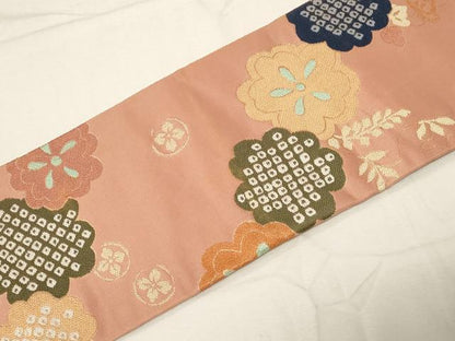 平和屋着物●つけ帯　唐織　舞花文　金糸　正絹　逸品　CABA2172dy