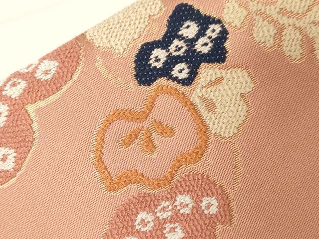 平和屋着物●つけ帯　唐織　舞花文　金糸　正絹　逸品　CABA2172dy