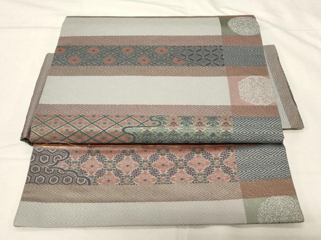 平和屋着物●つけ帯 正倉院花文 正絹 逸品 CABA2176dy