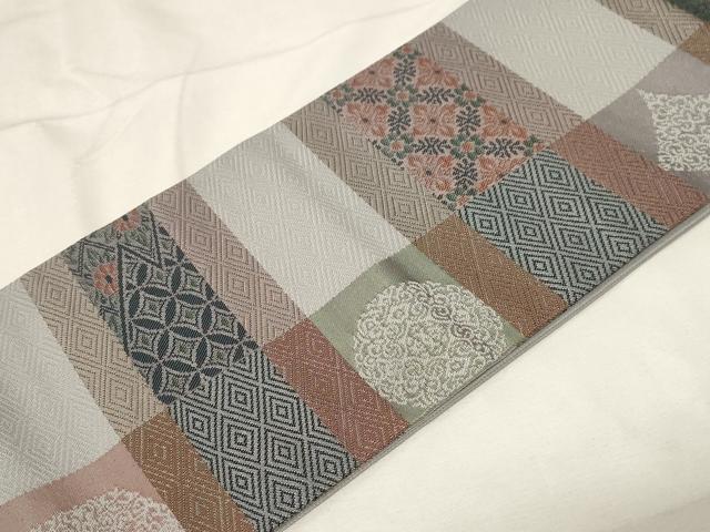 平和屋着物●つけ帯 正倉院花文 正絹 逸品 CABA2176dy
