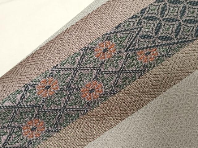 平和屋着物●つけ帯 正倉院花文 正絹 逸品 CABA2176dy