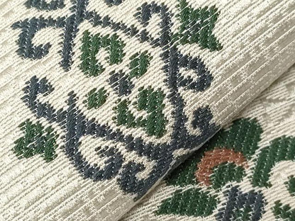 平和屋着物●本場筑前博多織 八寸名古屋帯 吉祥花文 正絹 逸品 未使用 CABA2184dy