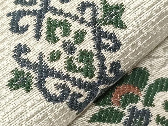 平和屋着物●本場筑前博多織 八寸名古屋帯 吉祥花文 正絹 逸品 未使用 CABA2184dy