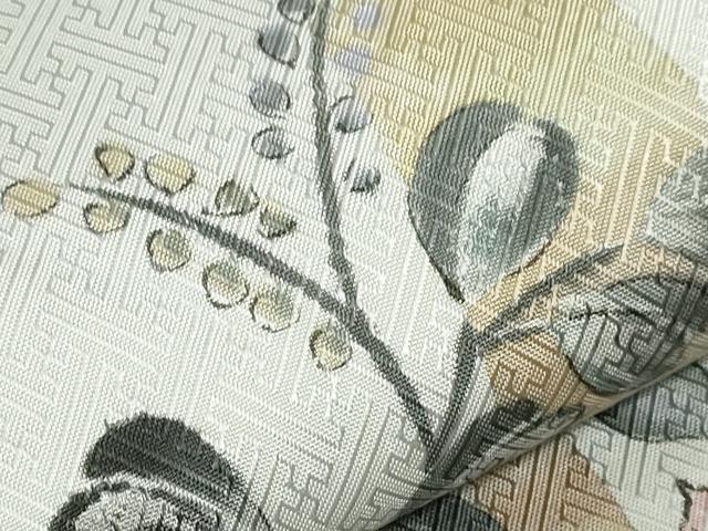 平和屋着物●九寸名古屋帯　手描き　草花文　正絹　逸品　CABA2189dy