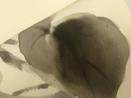 平和屋着物●塩瀬 九寸名古屋帯 作家物 手描き 草花文 正絹 逸品 CABA2194dy