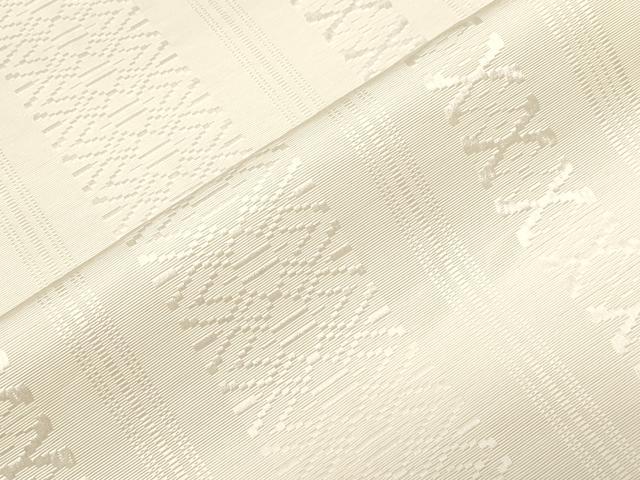 平和屋着物●本場筑前博多織 八寸名古屋帯 一重帯 献上 白橡色 正絹 逸品 CABA2200dy