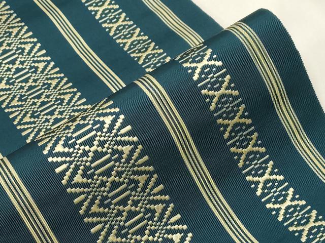平和屋着物●本場筑前博多織 八寸名古屋帯 一重帯 献上 正絹 逸品 未使用 CABA2244dy