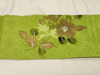 平和屋着物●九寸名古屋帯　絞り　草花文　金彩　正絹　逸品　CABA2245dy