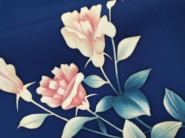 平和屋着物●塩瀬　九寸名古屋帯　手描き　草花文　正絹　逸品　CABA2246dy