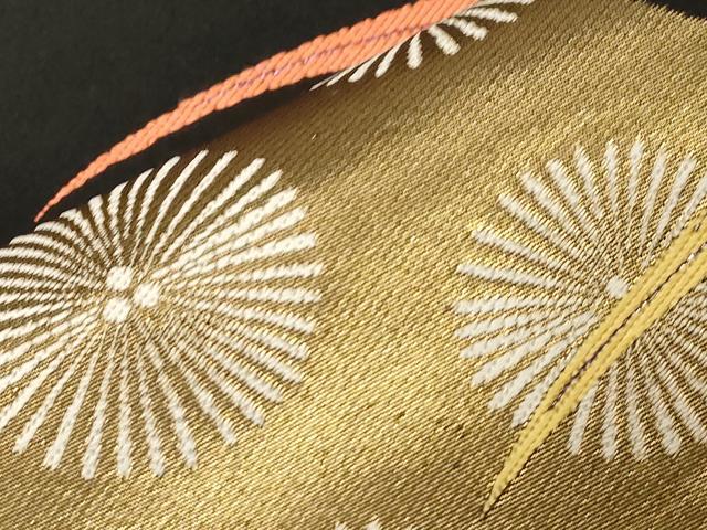 平和屋着物●西陣 六通柄袋帯 花蝶文 金銀糸 引箔 正絹 逸品 CABA2274dy