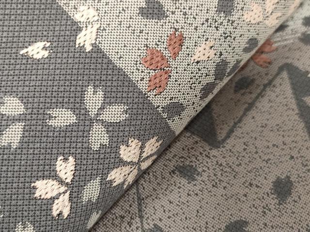 平和屋着物●全通柄袋帯 矢羽舞桜文 正絹 逸品 未使用 CABA2284dy