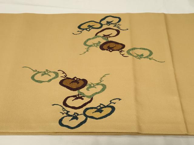 平和屋着物●太鼓柄袋帯 すくい織 人物文 金糸 三越扱い 正絹 逸品 CABA2285dy
