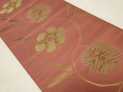 平和屋着物●六通柄袋帯　笹蔓　金糸　正絹　逸品　CABA2289dy