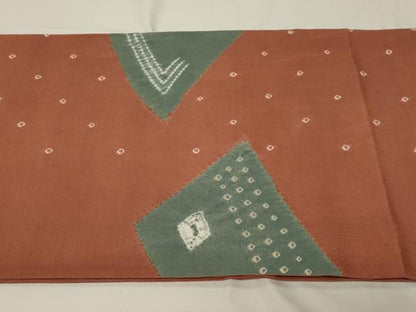 平和屋着物●全通柄袋帯　紬地　絞り　吉祥丸文　正絹　逸品　CABA2293dy