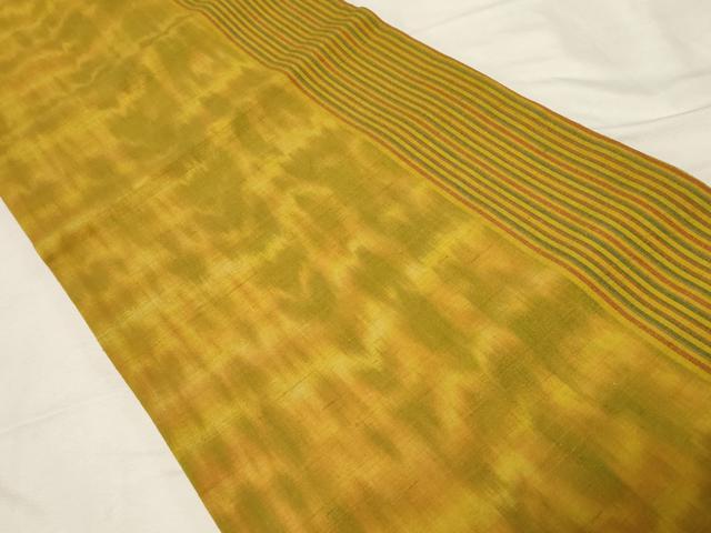 平和屋着物●全通柄袋帯　紬地　縞　正絹　逸品　CABA2296dy