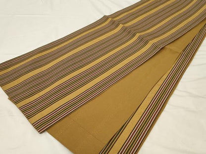 平和屋着物●両面 全通柄袋帯 縞 綿 逸品 未使用 CABA2297dy