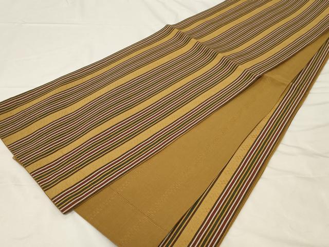 平和屋着物●両面 全通柄袋帯 縞 綿 逸品 未使用 CABA2297dy