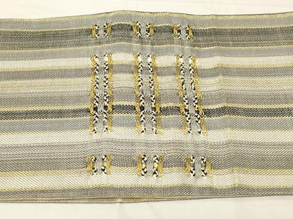 平和屋着物▽スリーシーズン 春夏秋 太鼓柄袋帯 組織 吉祥文 金糸 正絹 逸品 CABA2341dy