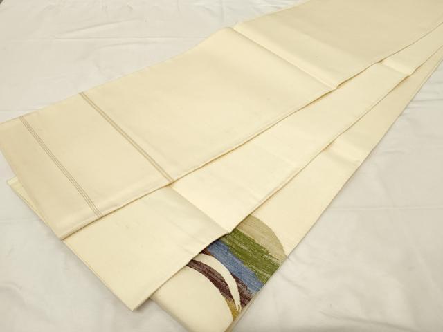 平和屋着物●太鼓柄袋帯 すくい織 吉祥文 正絹 逸品 未使用 CABA2343dy