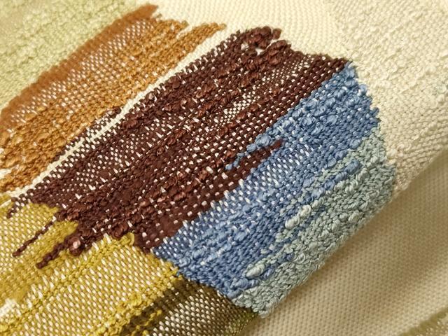 平和屋着物●太鼓柄袋帯 すくい織 吉祥文 正絹 逸品 未使用 CABA2343dy