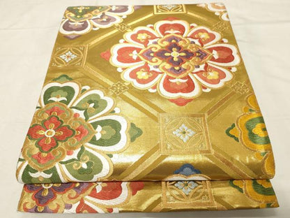 平和屋着物●六通柄袋帯 唐織 端祥錦 正倉院 金糸 正絹 逸品 CABA2345dy