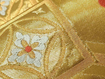 平和屋着物●六通柄袋帯 唐織 端祥錦 正倉院 金糸 正絹 逸品 CABA2345dy