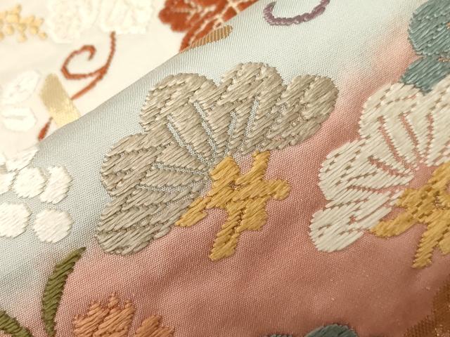 平和屋着物●六通柄袋帯　唐織　葡萄蔦の葉文　金糸　正絹　逸品　CABA2346dy
