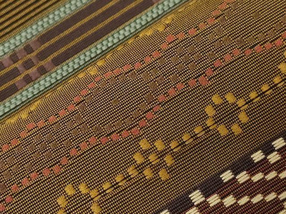平和屋着物●本場筑前博多織 八寸名古屋帯 花織 浪漫 正絹 逸品 CABA2361dy