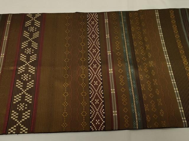 平和屋着物●本場筑前博多織 八寸名古屋帯 花織 浪漫 正絹 逸品 CABA2361dy