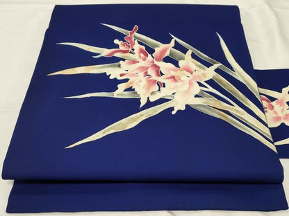 平和屋着物●塩瀬　九寸名古屋帯　草花文　金彩　正絹　逸品　CABA2366dy