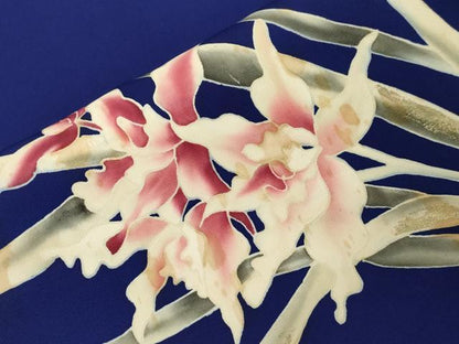 平和屋着物●塩瀬　九寸名古屋帯　草花文　金彩　正絹　逸品　CABA2366dy