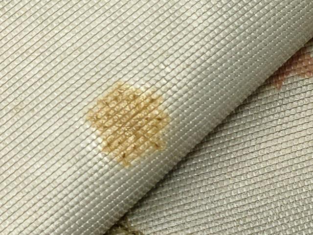 平和屋着物●九寸名古屋帯　花香織　陶器花文　引箔　正絹　逸品　CABA2376dy