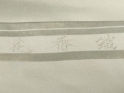 平和屋着物●九寸名古屋帯　花香織　陶器花文　引箔　正絹　逸品　CABA2376dy