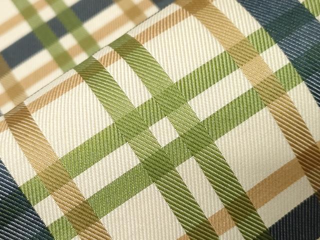 平和屋着物●九寸開き名古屋帯　格子柄　正絹　逸品　CABA2380dy