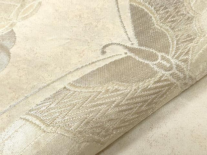 平和屋着物▼六通柄袋帯　駒刺繍　鳳凰舞蝶文　金銀糸　引箔　正絹　逸品　CABA2398dy