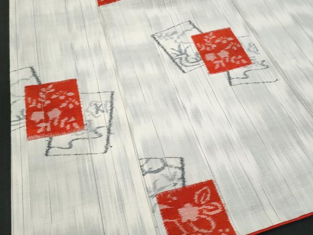 平和屋着物■上質な紬　色紙重ね花文　正絹　逸品　CABA2548fb