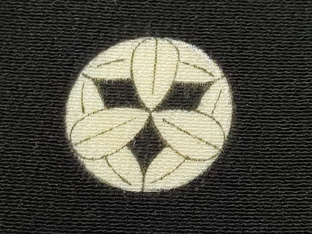 平和屋着物■豪華黒留袖　駒刺繍　檜扇花文　金彩　正絹　逸品　CABA2561fb