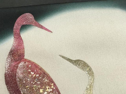 平和屋着物■豪華黒留袖　駒刺繍　群鶴　暈し染め　金銀彩　正絹　逸品　CABA2563fb