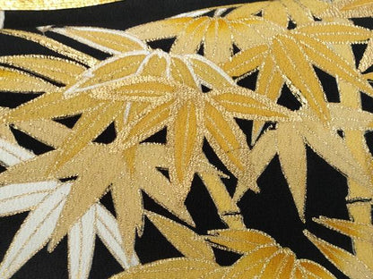 平和屋着物■豪華黒留袖　駒刺繍　松竹梅　正絹　逸品　CABA2587fb